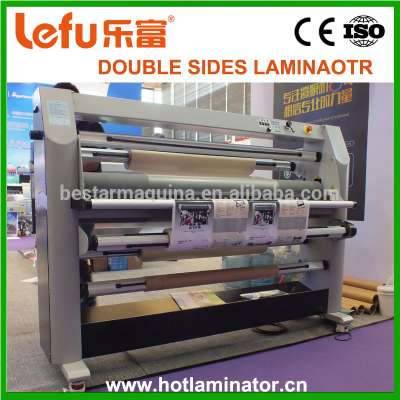 LF1700-D2 Double Sides Hot and Cold Laminator on the Wood Board